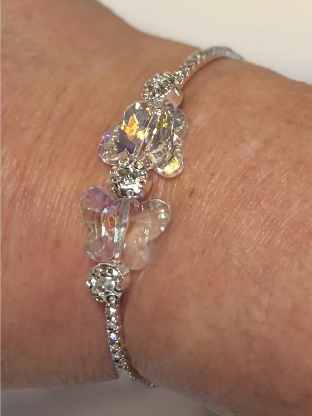Iridescent Crystal Butterfly Bracelet - Women Jewelry